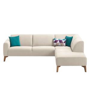 Ecksofa Bora II Webstoff Webstoff Saia: Beige - Ottomane davorstehend rechts