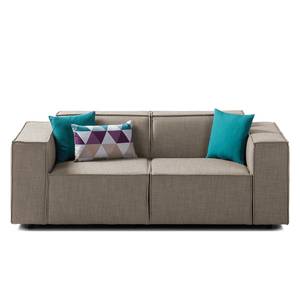 2-Sitzer Sofa KINX Webstoff - Webstoff Milan: Grau-Braun - Keine Funktion