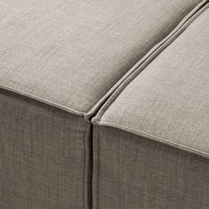 Canapé d’angle KINX méridienne Tissu Milan : Gris-Marron - Largeur : 260 cm - Méridienne courte à gauche (vue de face) - Sans fonction