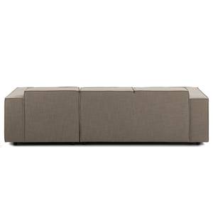 Ecksofa KINX mit Longchair Webstoff - Webstoff Milan: Grau-Braun - Breite: 260 cm - Longchair davorstehend rechts - Keine Funktion