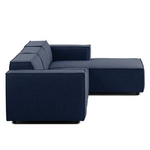 Ecksofa KINX mit Longchair Webstoff - Webstoff Milan: Dunkelblau - Breite: 260 cm - Longchair davorstehend rechts - Keine Funktion