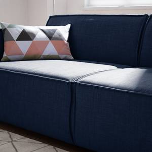 Canapé d’angle KINX méridienne Tissu Milan : Bleu foncé - Largeur : 260 cm - Méridienne courte à droite (vue de face) - Sans fonction