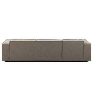 Ecksofa KINX mit Longchair Webstoff - Webstoff Milan: Grau-Braun - Breite: 294 cm - Longchair davorstehend links - Keine Funktion