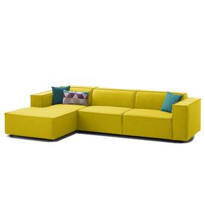 Ecksofa KINX mit Longchair Webstoff - Webstoff Milan: Gelb - Breite: 294 cm - Longchair davorstehend links - Keine Funktion