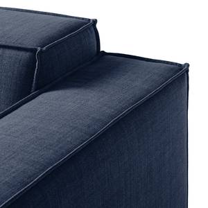 Canapé d’angle KINX méridienne Tissu Milan : Bleu foncé - Largeur : 294 cm - Méridienne courte à gauche (vue de face) - Sans fonction