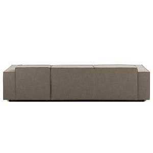 Ecksofa KINX mit Longchair Webstoff - Webstoff Milan: Grau-Braun - Breite: 294 cm - Longchair davorstehend rechts - Keine Funktion