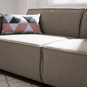 Canapé d’angle KINX méridienne Tissu Milan : Gris-Marron - Largeur : 294 cm - Méridienne courte à droite (vue de face) - Sans fonction
