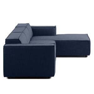 Ecksofa KINX mit Longchair Webstoff - Webstoff Milan: Dunkelblau - Breite: 294 cm - Longchair davorstehend rechts - Keine Funktion