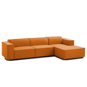 Ecksofa KINX mit Longchair Webstoff - Webstoff Milan: Rostbraun - Breite: 294 cm - Longchair davorstehend rechts - Keine Funktion