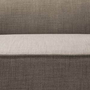 Canapé d’angle KINX ottomane Velours - Tissu Milan : Gris-Marron - Méridienne longue à gauche (vue de face) - Sans fonction