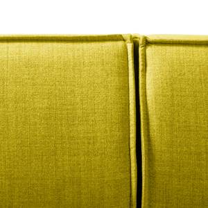 Canapé d’angle KINX ottomane Velours - Tissu Milan : Jaune - Méridienne longue à gauche (vue de face) - Sans fonction