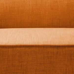 Canapé d’angle KINX ottomane Velours - Tissu Milan : Marron rouille - Méridienne longue à gauche (vue de face) - Sans fonction