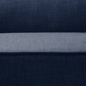 Canapé d’angle KINX ottomane Velours - Tissu Milan : Bleu foncé - Méridienne longue à droite (vue de face) - Sans fonction