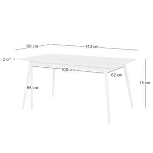 Table en bois massif FINSBY rectangle Hêtre massif - 140 x 90 cm