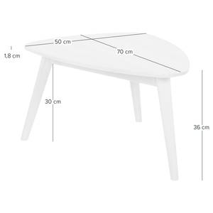 Tavolino da salotto FINSBY Legno massello di faggio - Faggio oliato bianco - 70 x 50 cm