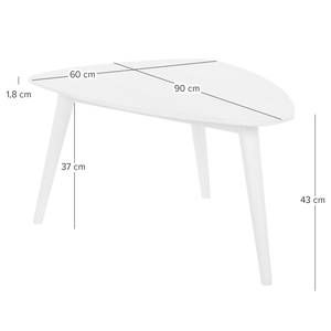 Houten salontafel FINSBY massief beukenhout - Wit geolied beukenhout - 90 x 60 cm