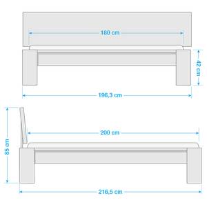 Massief houten bedframe ParosWood massief hout - Beuk - 180 x 200cm