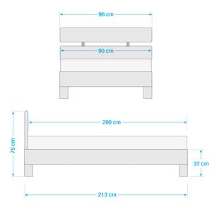 Massief houten bed AresWOOD Kernbeuken - 90 x 200cm - Met hoofdeinde