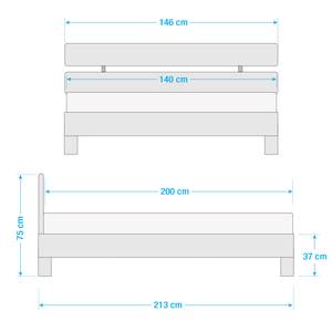 Massief houten bed AresWOOD Kernbeuken - 140 x 200cm - Met hoofdeinde