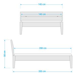 Massief houten bed JillWOOD Kernbeuken - 140 x 200cm