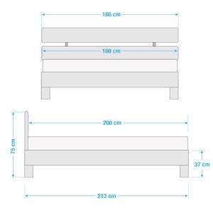 Massief houten bed AresWOOD Wit geolied eikenhout - 180 x 200cm - Met hoofdeinde