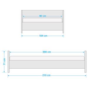 Letto in legno massello JohnWOOD Durame di faggio - 90 x 200cm