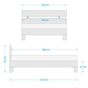 Massivholzbett AresWOOD Eiche - 120 x 200cm - Mit Kopfteil