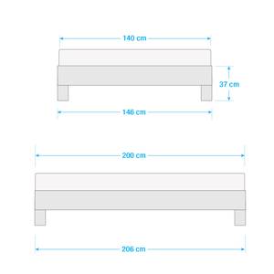 Lit en bois massif AresWOOD Duramen de hêtre - 140 x 200cm - Sans tête de lit