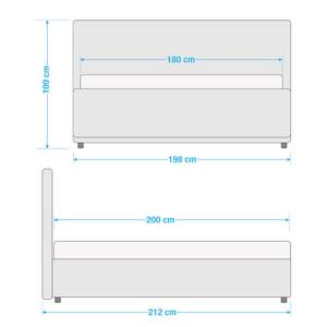 Gestoffeerd bed Alessio (incl. opbergruimte- - Stof Valona: Antraciet - 180 x 200cm - 1 opbergruimte