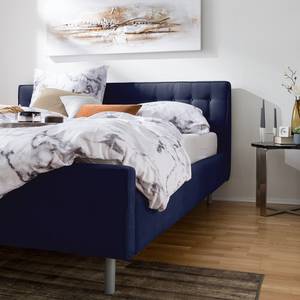 Gestoffeerd bed Chelsea Stof Valona: Donkerblauw - 140 x 200cm