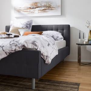 Gestoffeerd bed Chelsea Stof Valona: Grijs - 140 x 200cm