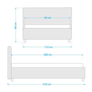 Polsterbett Olsborg Stoff Linea: Anthrazit - 90 x 200cm