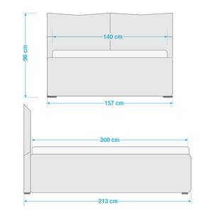 Gestoffeerd bed Ponte (incl. opbergruimte- - Stof Valona: Petrolblauw - 140 x 200cm