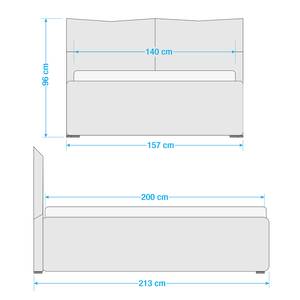 Gestoffeerd bed Ponte (incl. opbergruimte- - Stof Valona: Mosterdgeel - 140 x 200cm