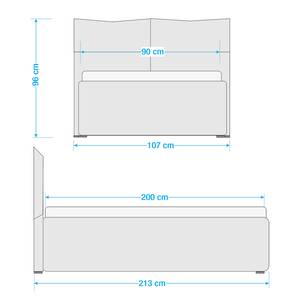 Gestoffeerd bed Ponte (incl. opbergruimte- - Stof Valona: Mosterdgeel - 90 x 200cm