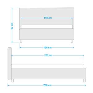 Gestoffeerd bed Sala Stof Pamea: Antraciet - 140 x 200cm