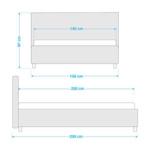 Gestoffeerd bed Sala Stof Linea: Antraciet - 140 x 200cm