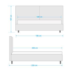 Polsterbett Versa I Stoff Valona: Beige - 180 x 200cm - 1 Bettkasten - Hellbraun