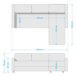 Ecksofa Fragola Echtleder Dunkelbraun mit Schlaffunktion - Longchair davorstehend rechts