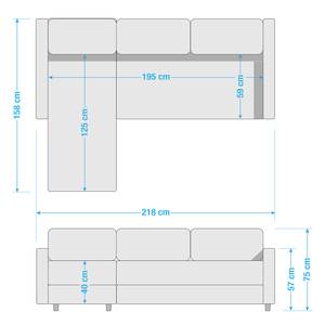 Ecksofa Fragola Echtleder Dunkelbraun mit Schlaffunktion - Longchair davorstehend links