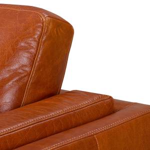 Ecksofa Clonee Echtleder - Rehbraun - Rehbraun - Longchair davorstehend links