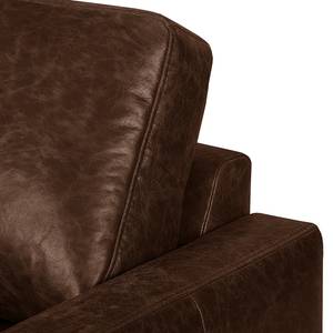 2-Sitzer Sofa HORLEY Echtleder Cerys: Dunkelbraun