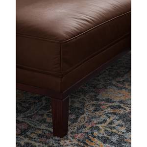 Hoekbank HORLEY met chaise longue Leer Cerys: Donkerbruin - Longchair vooraanzicht links