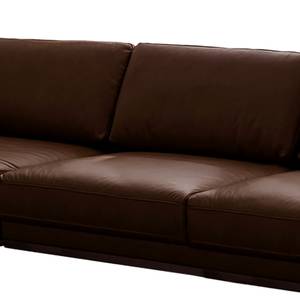 Hoekbank HORLEY met chaise longue Leer Cerys: Donkerbruin - Longchair vooraanzicht links