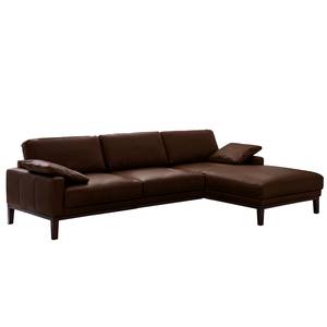 Ecksofa Horley Echtleder Dunkelbraun - Longchair davorstehend rechts