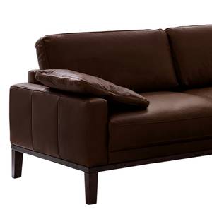 Ecksofa Horley Echtleder Dunkelbraun - Longchair davorstehend rechts