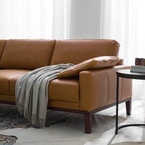 Ecksofa Horley Echtleder Braun - Longchair davorstehend links