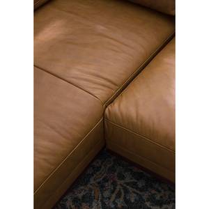 Ecksofa Horley Echtleder Braun - Longchair davorstehend links