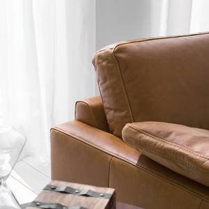 Ecksofa Horley Echtleder Braun - Longchair davorstehend rechts