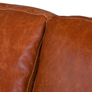 Divano angolare in vera pelle Horley Color Cognac vintage - Longchair preimpostata a destra